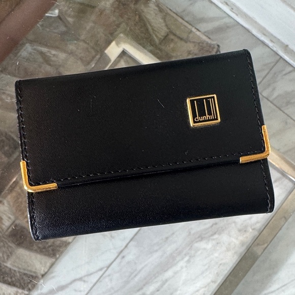 Dunhill Black Wallet with Gold Details and key rings